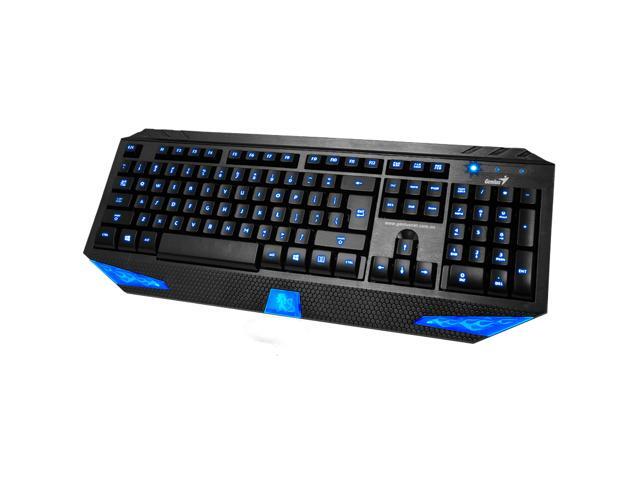 Ergonomic Blue LED Backlit Gaming USB Keyboard for PC Laptop