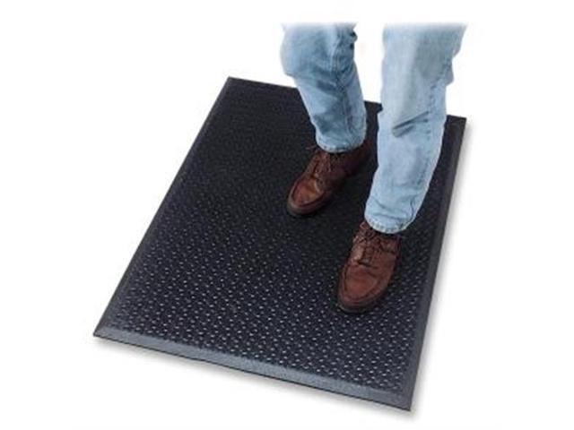 Genuine Joe Anti Fatigue Mat Rubber Beveled Edge 2'x3' Black 02146