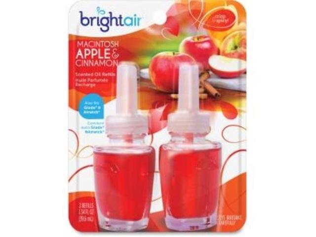 Bright Air Scented Oil Warmer Air Freshener Refill - Oil - Macintosh Apple Cinnamon - 45 Day - 2 / Pack - Long Lasting