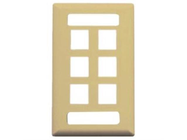 IC107 FACEPLATE W/STATION ID SINGLE GANG6 PORT IVORY