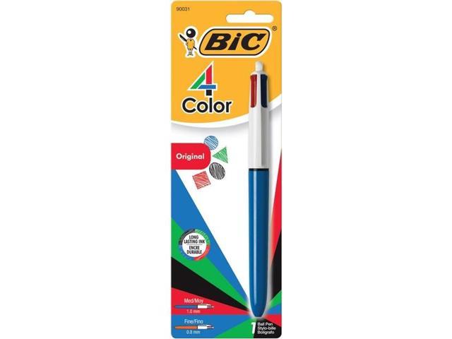BIC MMXP11C 4-Color Retractable Pen Fine, Medium Pen Point Type - Multi,  Black, Red, Green Ink - 1 Pack 