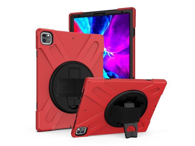 iPad Pro 129 2020 Case KIQ Shockproof Heavy Duty Shield Durable Impact Drop-Protection Kickstand Handstrap Case Cover for Apple iPad 129
