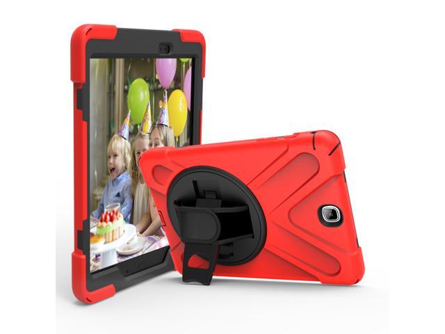 KIQ Heavy Duty Military Durability Shield Case Tablet Cover Kickstand Shoulder Strap Kickstand Palmstrap Dual-Layer Protection For Samsung