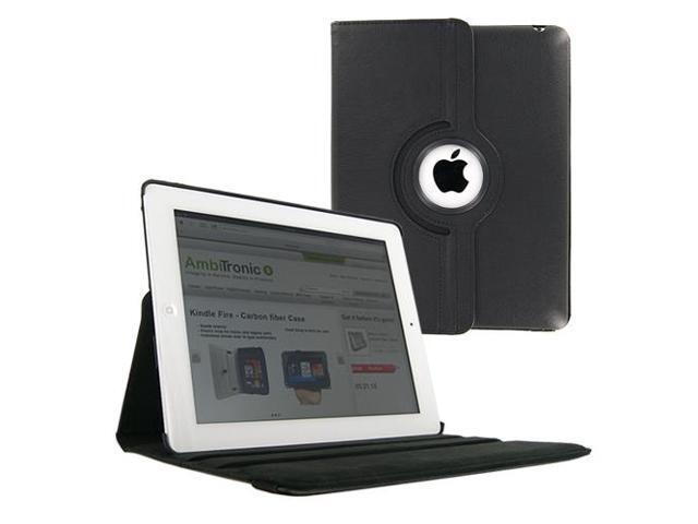KIQ Premium PU Leather Case Cover Multi-View Angle Position Stand Soft-Velvet Interior Rotating Swivel Tablet Holder For Apple iPad Air 97 (2nd