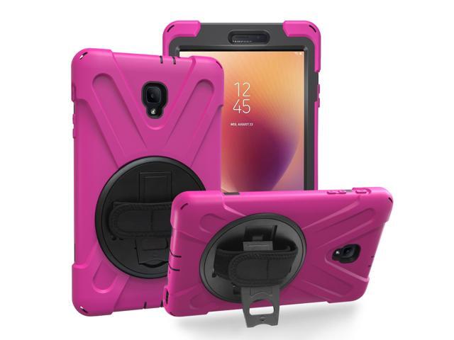 KIQ Heavy Duty Military Durability Shield Case Tablet Cover Kickstand Palmstrap Dual-Layer Protection For Samsung Galaxy Tab A 80 SM-T380