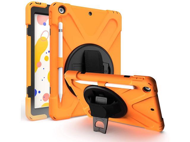 iPad 7th 8th 102 Generation Case Shockproof Heavy Duty Rugged Protection Case Stand Secure Hand Grip Shoulder Strap Sling for Apple iPad