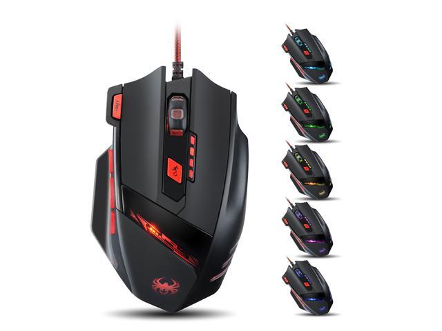 Zelotes 9200 DPI High Precision Gaming Mouse With 13 Light Modes and 8 Buttons Design Weight Tuning Cartridges Support Surface For PC Laptop