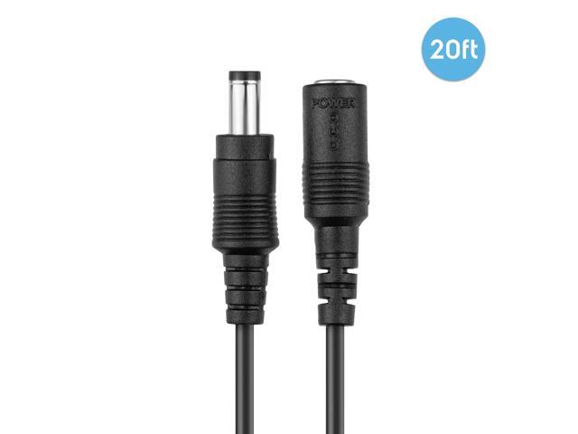 Amcrest Universal 12V DC Power Extension Cable (20ft) for Power Supply/Adapter / Outdoor Security Cameras Compatible with All CCTV/IP Camera