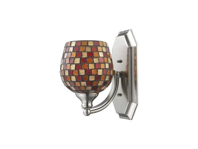 Elk Lighting Vanity 1 Light Vanity Satin Nickel Multi Mosaic Glass - 570-1N-MLT