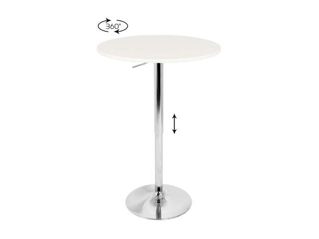 LumiSource Adjustable Bar Table w/ White Top BT-ADJ23TW W