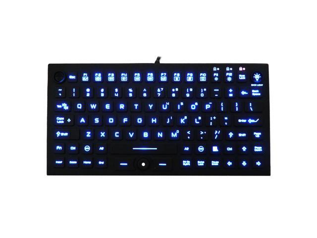 Waterproof Industrial Silicone Compact Keyboard with Mouse Pointer JH-IKB850BL