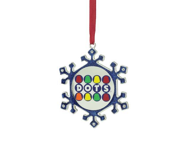 35' Blue and Silver Snowflake Dots Candy Logo Christmas Ornament
