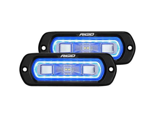 RIGID Industries SR-L Series Flush Mount Spreader Light - Black Housing - Blue Halo