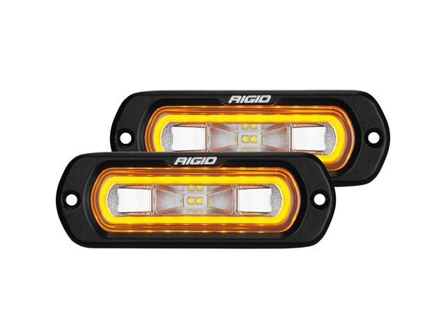 RIGID Industries SR-L Series Flush Mount Spreader Light - Black Housing - Amber Halo