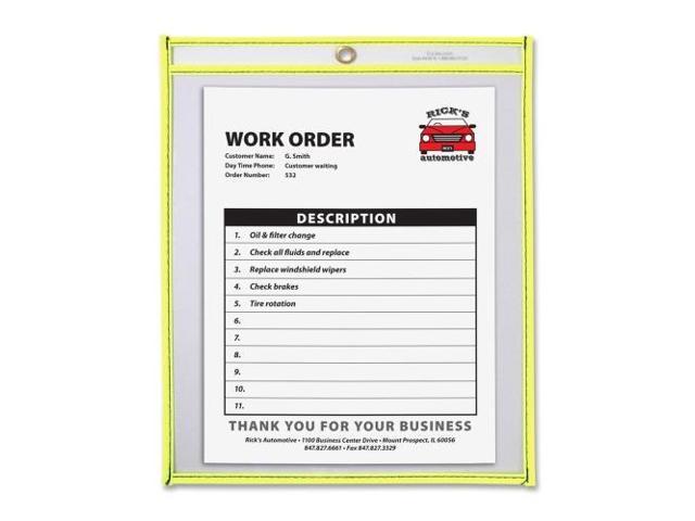 C-line 83912 Magnetic Shop Ticket Holders, 9 x 12, Clear Vinyl, 15