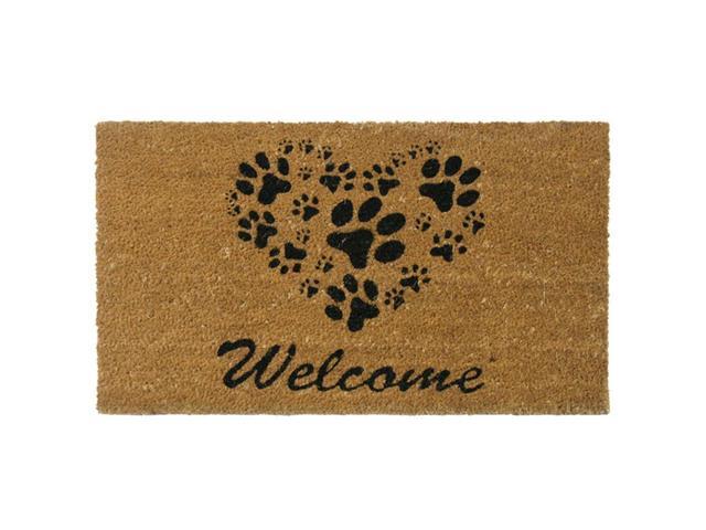 Heart-Shaped Paws Coir Eco-Friendly Outdoor Door Mat