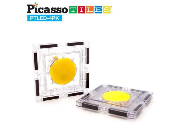Kids Toy Building Block LED Night Light Set Children Construction Kit Magnet Tiles Magnetic STEM PicassoTiles 4pc Interconnect Interlocking