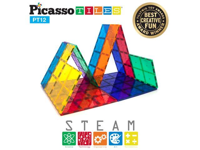 Kids Toy Magnetic Building Blocks Magnet Tiles Supersized PicassoTiles 12pc Large Stabilizer Base Jumbo XL Plate Foundation Education Construction