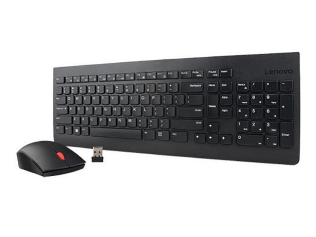 Lenovo SKM0M84861 Essential Wireless Keyboard and Mouse Combo - English - QWERTY - RF 24 GHz - 1200 DPI - Black