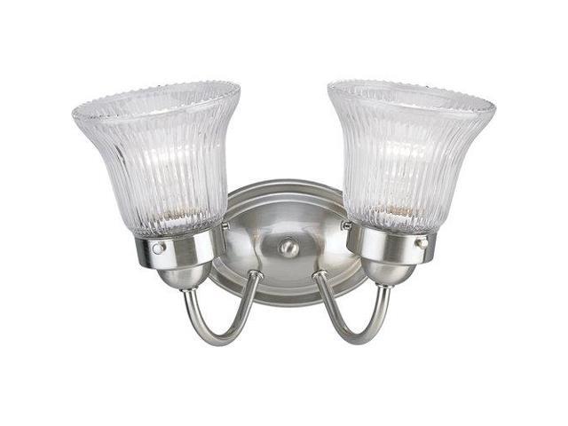 Progress Economy Fluted Glass Two-Light Bath Fixture - P3288-09