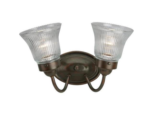 Progress Economy Fluted Glass Two-Light Bath Fixture - P3288-20