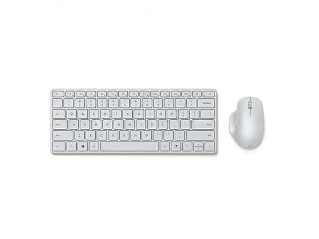 Microsoft Designer Compact Keyboard Glacier+Bluetooth Ergonomic Mouse Glacier