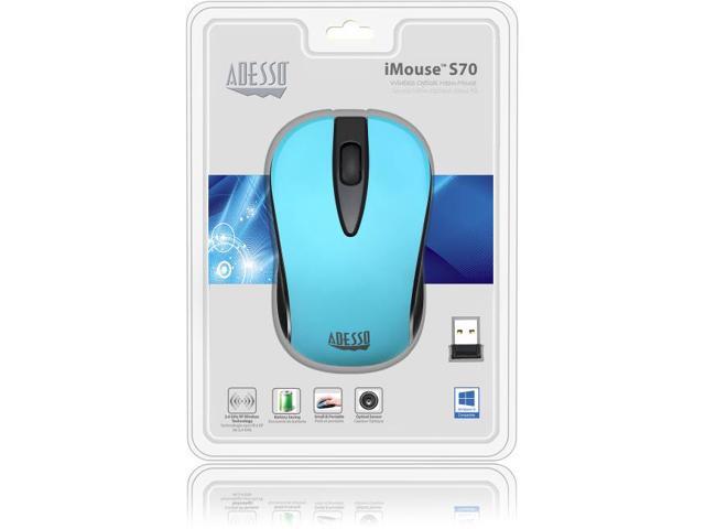ADESSO iMouse S70L ADESSO BLUE NEON COLOR 24GHZ WIRELESS OPTICAL MINI MOUSE