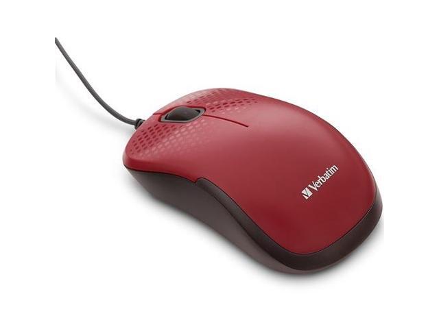 Verbatim Silent Corded Optical Mouse - Red