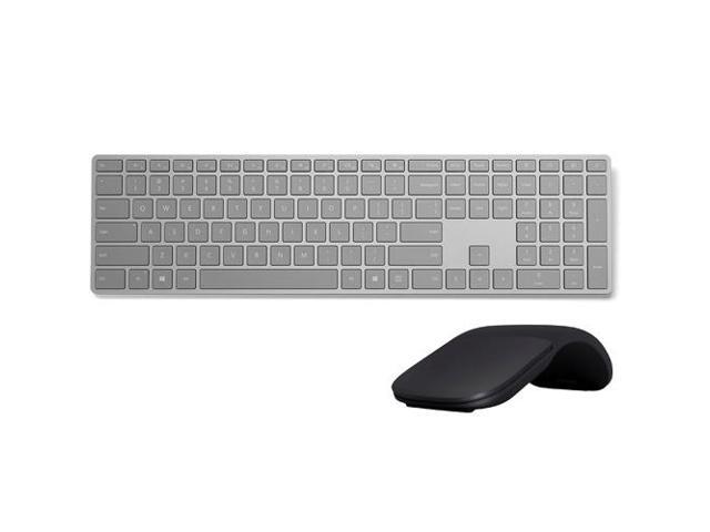 Microsoft Surface Keyboard Gray + Microsoft Arc Mouse - Wireless Bluetooth Connectivity for Keyboard and Mouse - Compatible w/ Smartphone - QWERTY