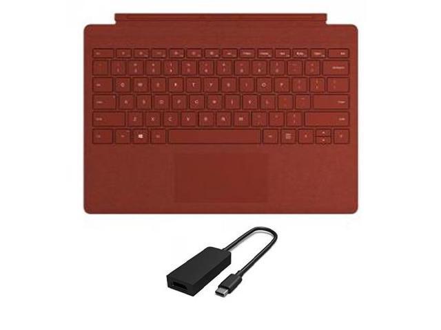 Microsoft Surface Pro Signature Type Cover Poppy Red+Surface USB-C to HDMI Adapter Black - Full keyboard experience - Large trackpad for precise