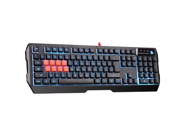 Bloody B188 8-Key Light Strike (LK) Optical Mechanical Gaming Keyboard - Tri-Color LED Backlit - Smooth/Linear Black Switch