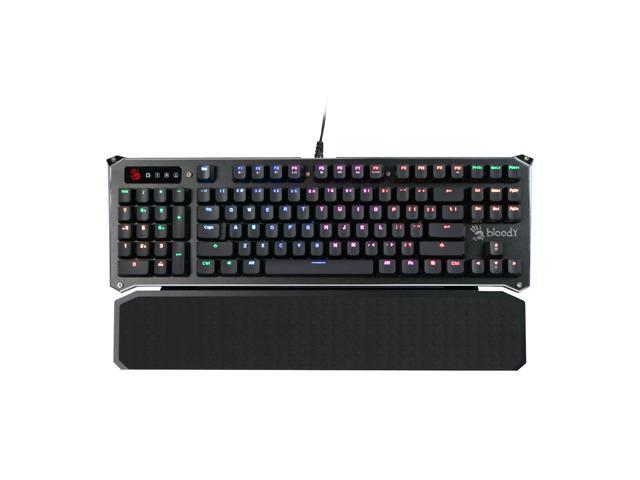 Bloody B945 Light Strike (LK Libra) Optical Gaming Keyboard with Aluminum Wrist Rest - Left Numpad - RGB LED Backlit - LK Brown Switch (Linear & 