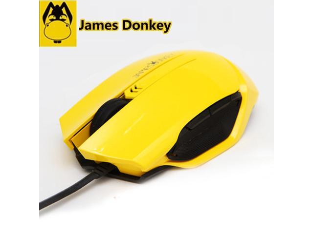 James Donkey JD112 2400DPI 8D Optical 6 Buttons Ergonomic Usb Cool Gaming Mouse in Yellow