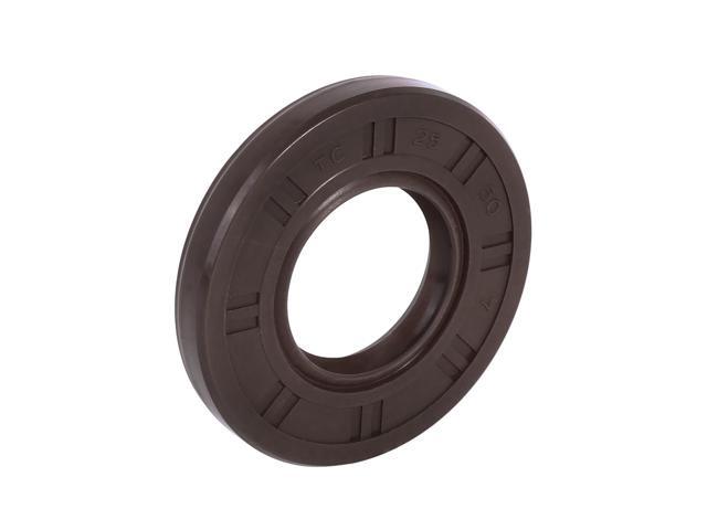 25mm x 50mm x 7mm Fluorine Rubber Double Lip TC Oil Shaft Seal Brown for Car