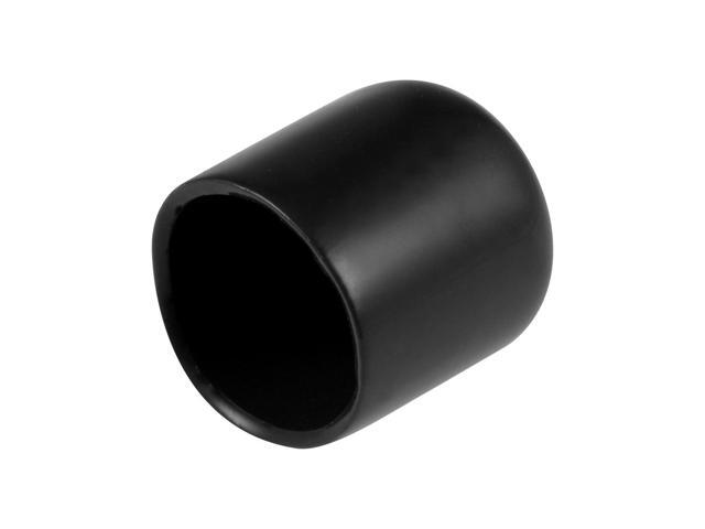 50pcs Rubber End Caps 15mm ID Vinyl Round End Cap Cover Screw Thread Protectors Black