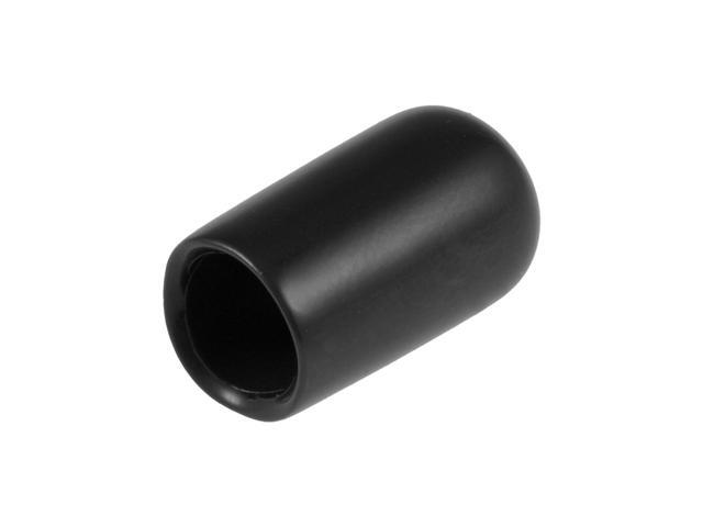 200pcs Rubber End Caps 65mm ID Vinyl Round End Cap Cover Screw Thread Protectors Black