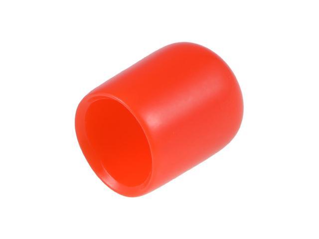 20pcs Rubber End Caps 3/8'(95mm) ID Vinyl Round End Cap Cover Screw Thread Protectors Red