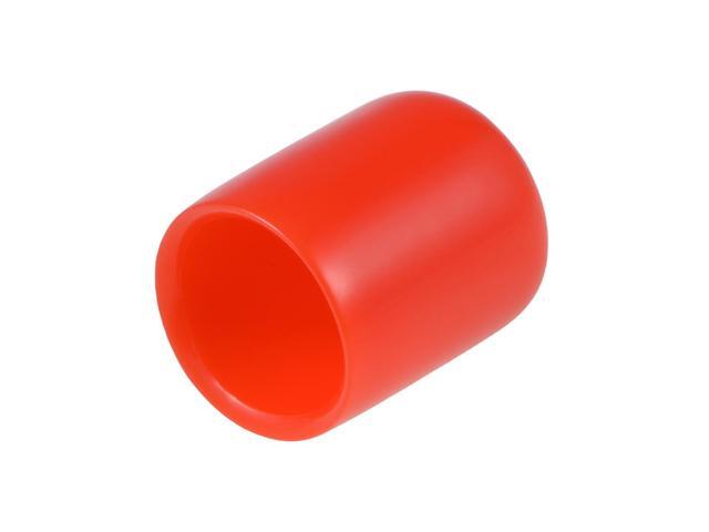 80pcs Rubber End Caps 1/2'(13mm) ID Vinyl Round End Cap Cover Screw Thread Protectors Red