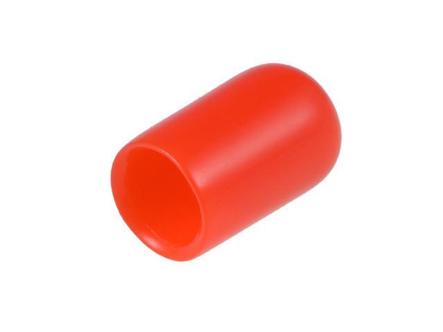 200pcs Rubber End Caps 7mm ID Vinyl Round End Cap Cover Screw Thread Protectors Red