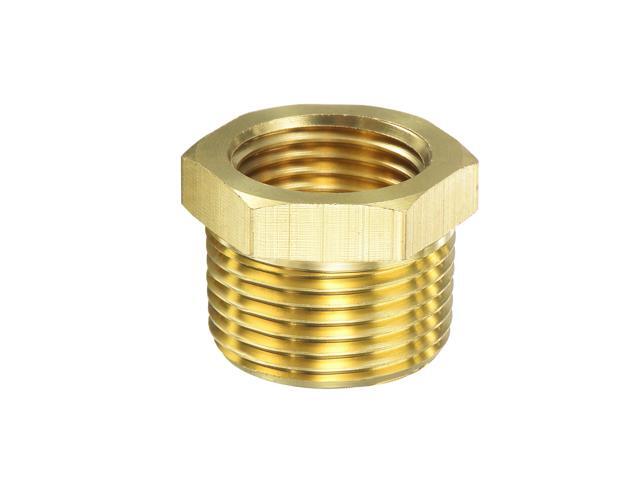 Brass Pipe Fitting Reducer Adapter 3/4' NPT Male x 1/2' NPT Female for Water Oil Air Pressure Gauge Engine Temp Sensor