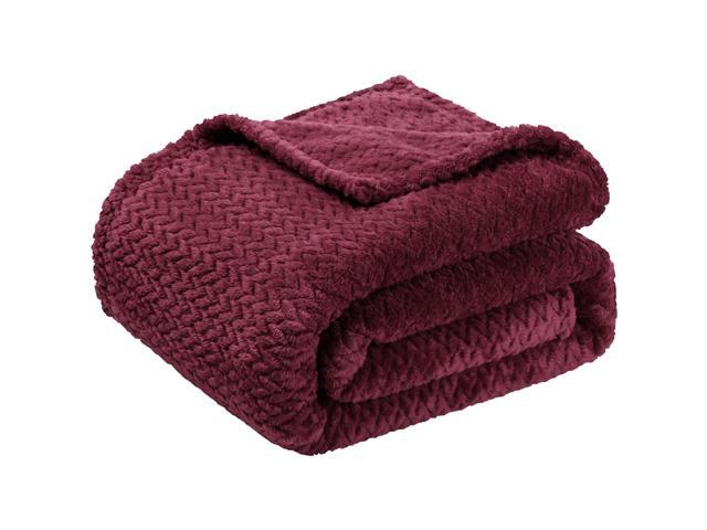 Flannel Fleece Throw Blanket Size Soft Warm Microfiber Sofa Throw Jacquard Weave Pattern Fuzzy Plush 280GSM Lightweight Decor Blankets for Sofa