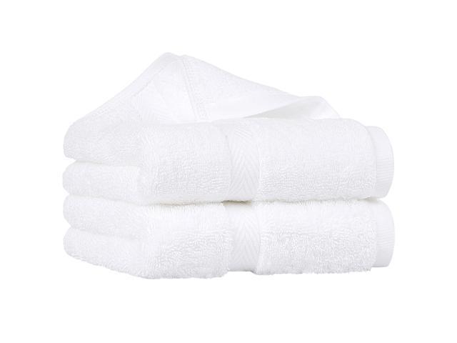 Set of 2 750 GSM Luxury Cotton Hand Towels - 16x30 Inch Thick Ringspun Face Towels Highly Absorbent Hotel Spa Quality Towel White