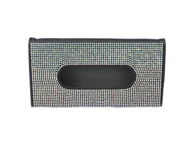 Sun Visor Tissue Box Holder Rhinestone Napkin Holder PU Leather for Car SUV Truck RV