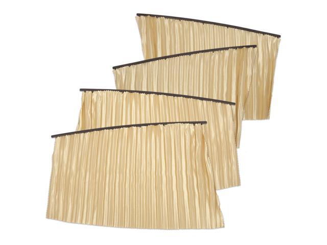 4pcs Universal Front Rear Window Sunshade Curtain Sun Shade Cloth Gold Tone for Car Auto Vehicle