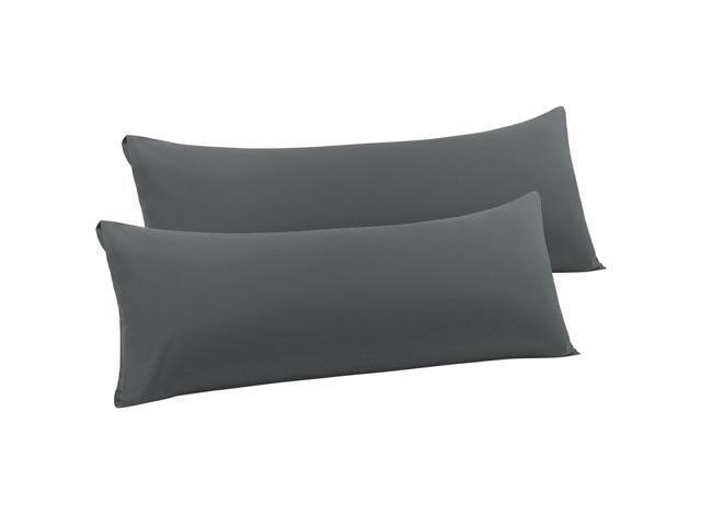 2 Packs Body Pillow Case Luxury 1800 Microfiber Grey Pillowcases No Zipper Soft Full Body Pillow Covers for Long Pillows Body(20'x72')