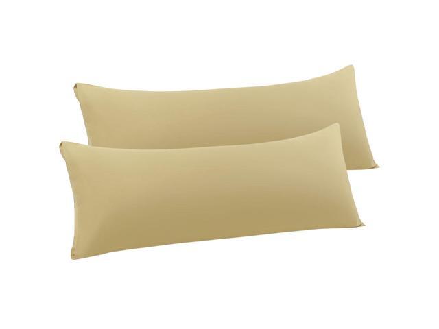 2 Packs Body Pillow Case Luxury 1800 Microfiber Yellow Pillowcases No Zipper Soft Full Body Pillow Covers for Long Pillows Body(20'x60')