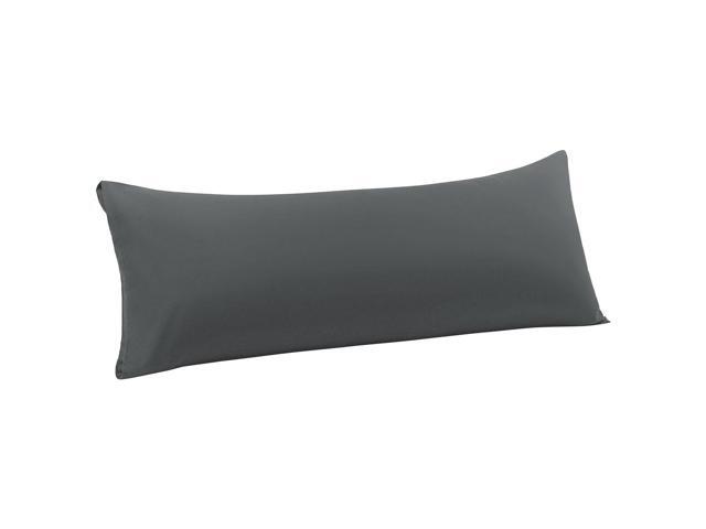 Body Pillow Case Luxury 1800 Microfiber Grey Pillowcases No Zipper Soft Full Body Pillow Covers for Long Pillows Body(20'x54')