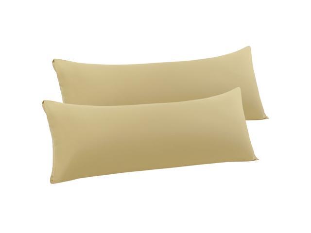 2 Packs Body Pillow Case Luxury 1800 Microfiber Yellow Pillowcases No Zipper Soft Full Body Pillow Covers for Long Pillows Body(20'x72')