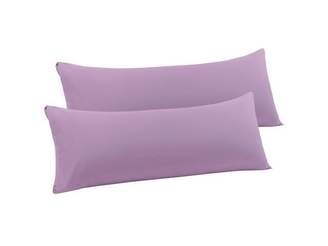 2 Packs Body Pillow Case Luxury 1800 Microfiber Violet Pillowcases No Zipper Soft Full Body Pillow Covers for Long Pillows Body(20'x54')