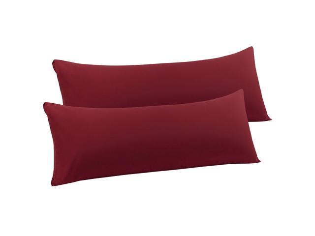 2 Packs Body Pillow Case Luxury 1800 Microfiber Burgundy Pillowcases No Zipper Soft Full Body Pillow Covers for Long Pillows Body(20'x60')